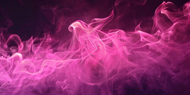 Photo pink fire flames isolated on black background pink smoke