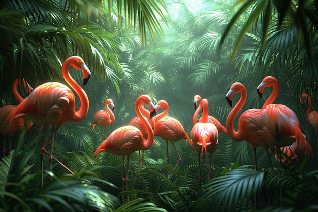 A pink flamingo creative concept art photo