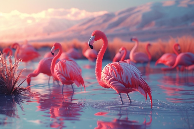 A pink flamingo creative concept art photo