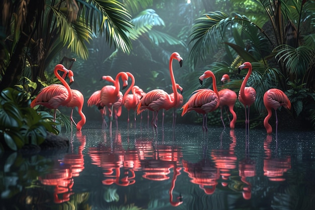 A pink flamingo creative concept art photo