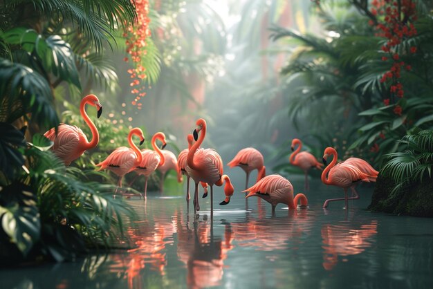 A pink flamingo creative concept art photo