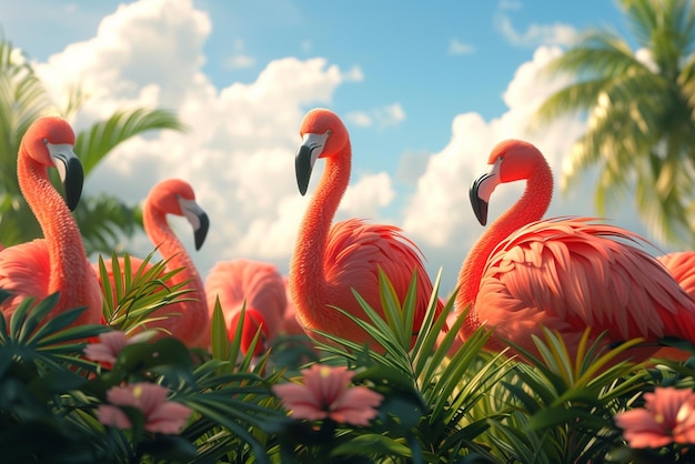 A pink flamingo creative concept art photo