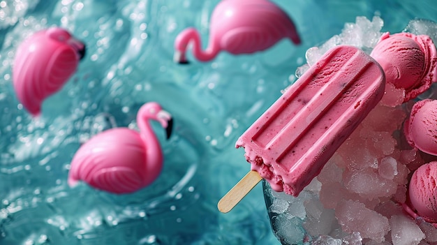 Pink Flamingo Popsicle Summer Treat