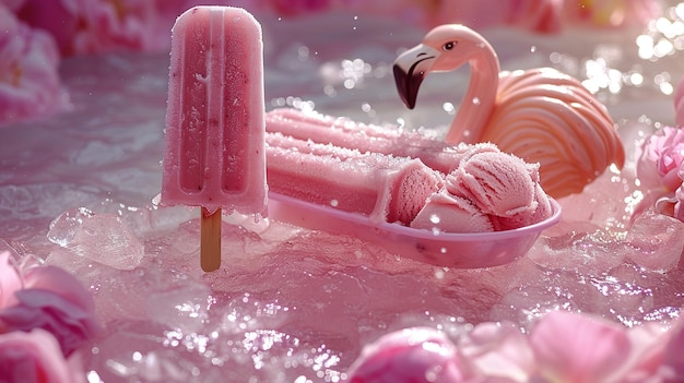 Pink Flamingo Popsicle Summer