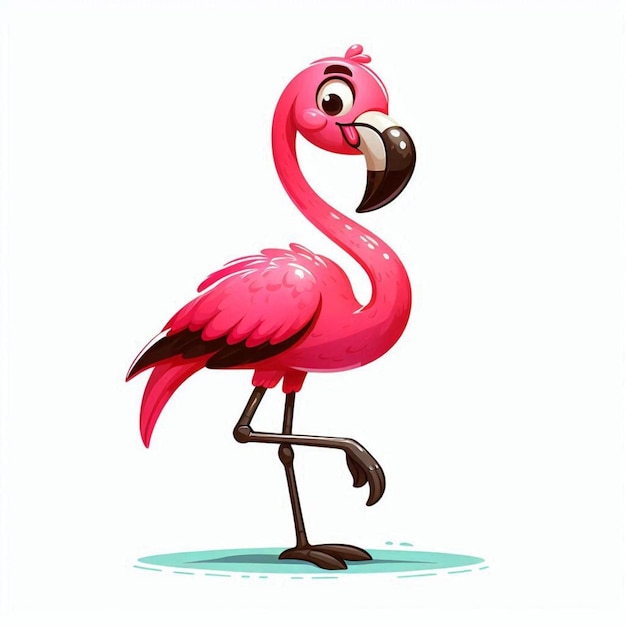 Photo a pink flamingo with a pink beak and a black beak