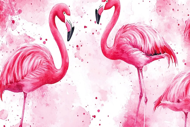 pink flamingos on a pink background with pink spots