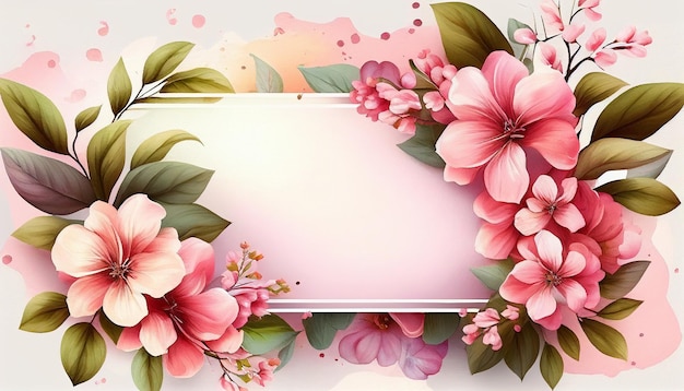 A pink floral frame with a pink background and a white frame with pink flowers