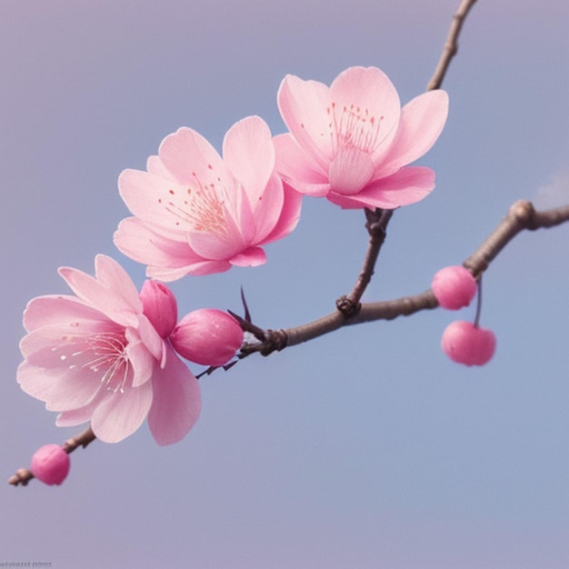 a pink flower is blooming on a tree