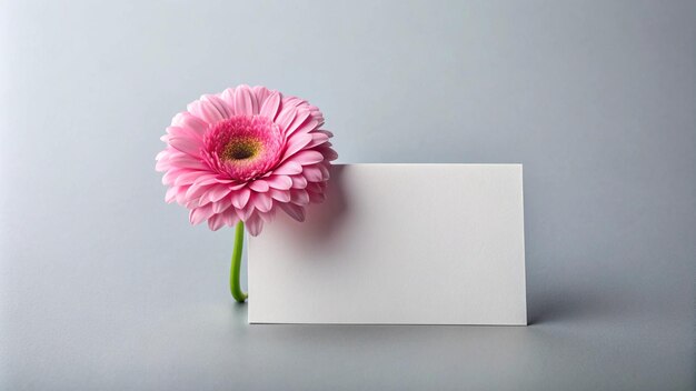 a pink flower is next to a card that says quot a quot on it