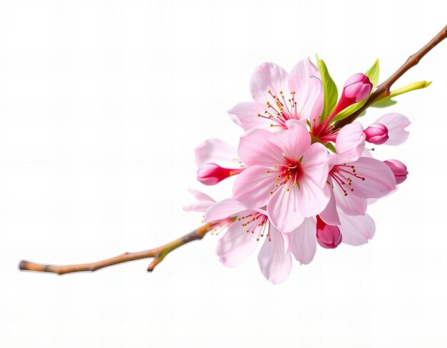 Photo a pink flower is shown on a white background