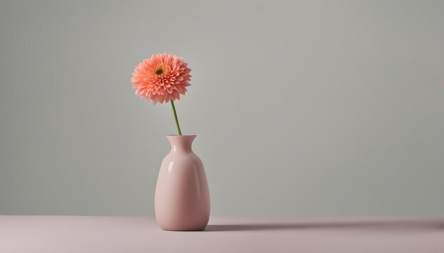 Photo a pink flower in a pink vase with a pink flower in it