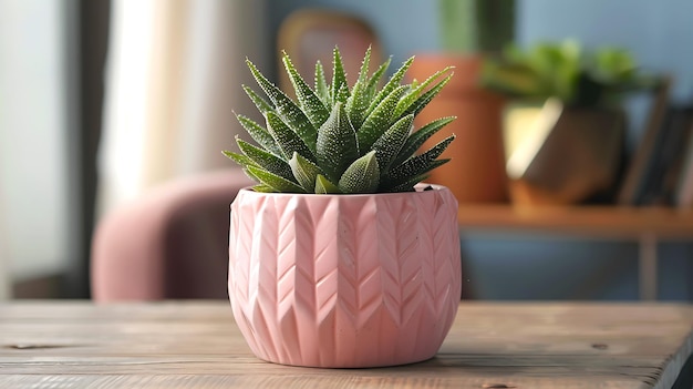 a pink flower pot with a pink flower in it