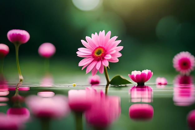 Pink flower in the water wallpapers