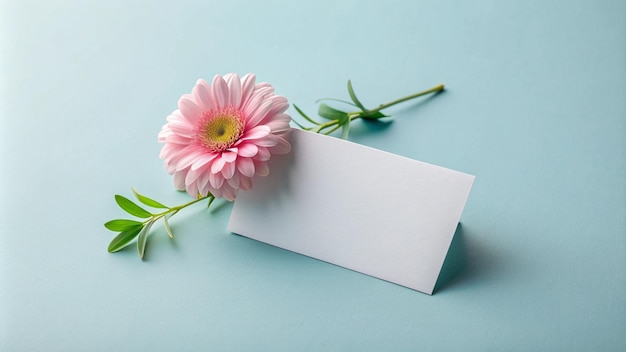 a pink flower with a card that says quot the name quot on it