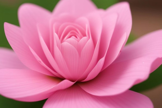 Photo a pink flower with a pink center and a green background