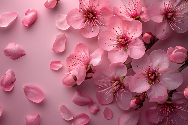 Photo a pink flower with pink petals that say cherry blossom