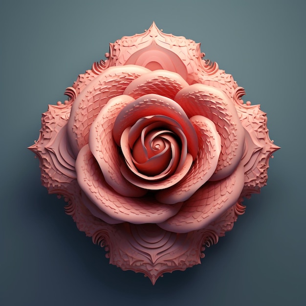 Photo a pink flower with a spiral design on it