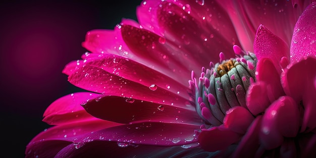 A pink flower with water droplets on it generative AI