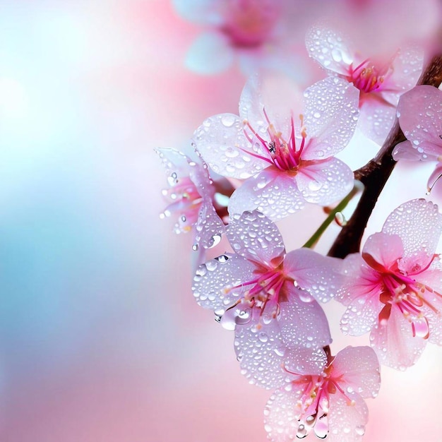 A pink flower with water droplets on it