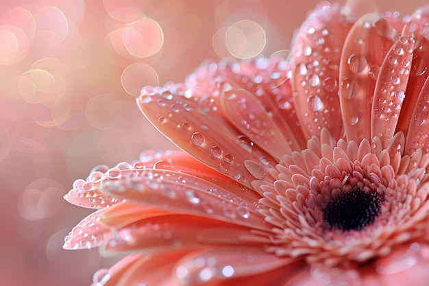 Photo a pink flower with water drops on it and the background of the pink flower