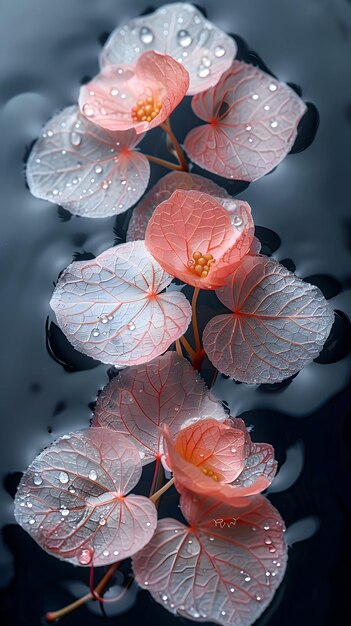 Photo a pink flower with water drops on it