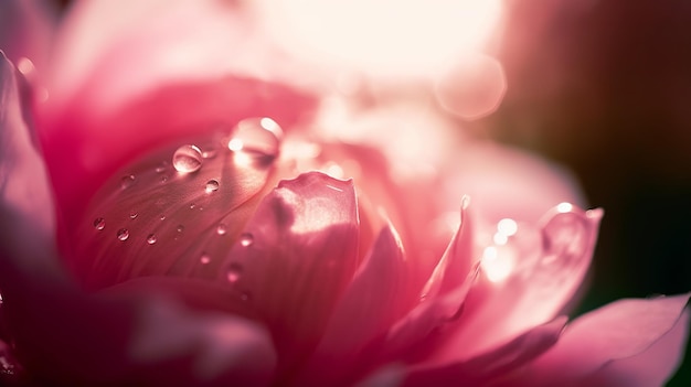 A pink flower with water drops on it