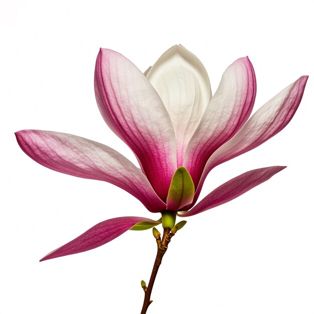 Photo a pink flower with a white background with a white flower in the middle