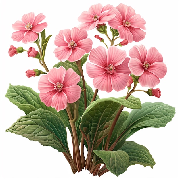 A pink flower with white background