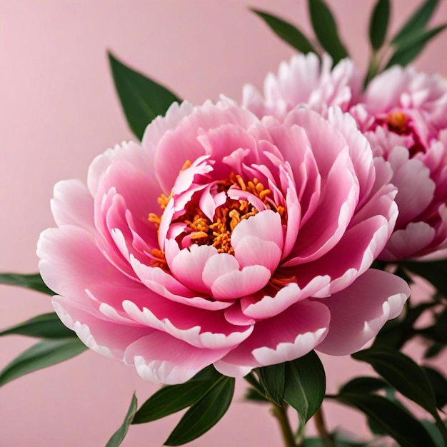 Photo a pink flower with white and pink petals and a white heart