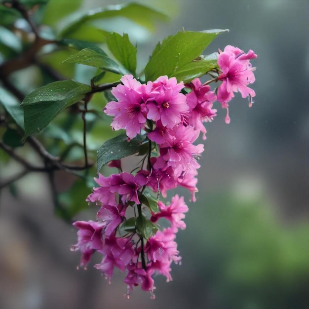 a pink flower with the word  bee  on it