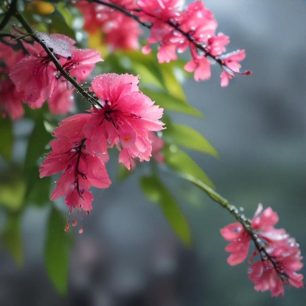 a pink flower with the word cherry on it