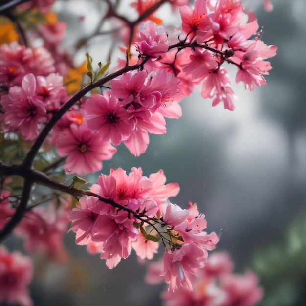 a pink flower with the word cherry on it