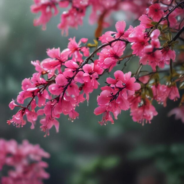 a pink flower with the word cherry on it