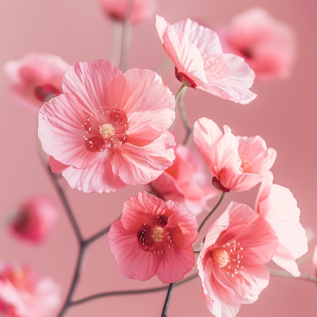 a pink flower with the word pink on it