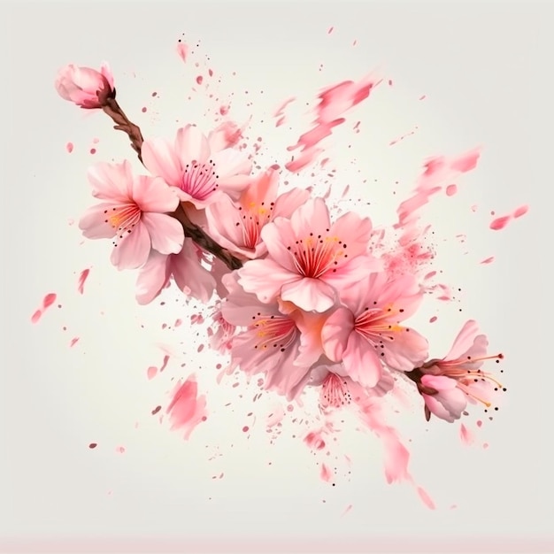 A pink flower with the word sakura on it