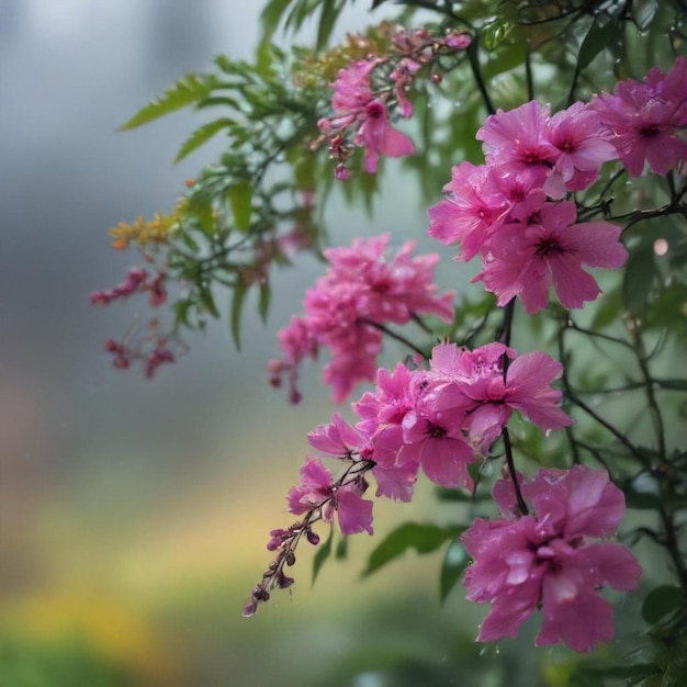 a pink flower with the word  spring  on it