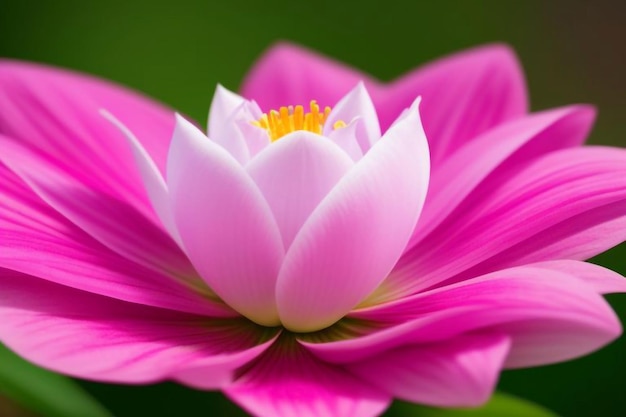 a pink flower with yellow center and a yellow center