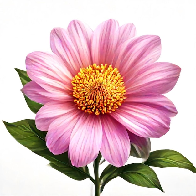 a pink flower with yellow center and the yellow center