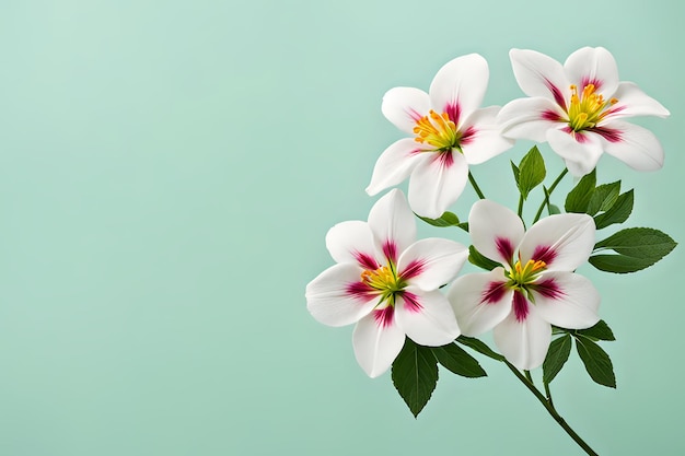 Pink Flowers on Blue Background