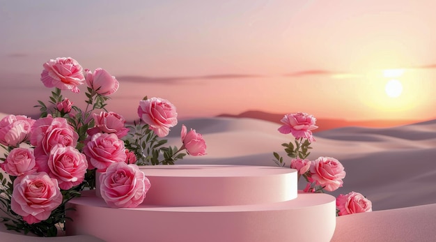 Pink Flowers in a Bowl