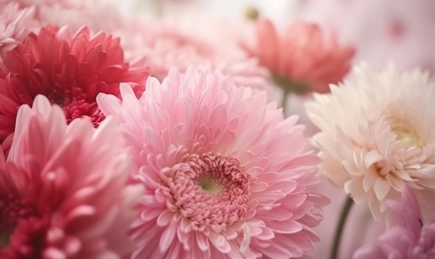 Pink flowers in a field