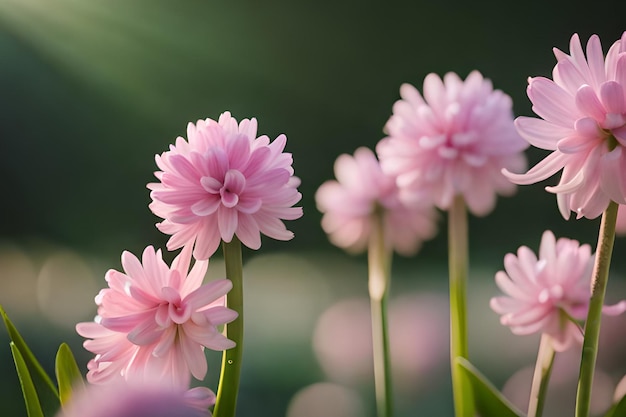 Pink flowers in the garden wallpapers