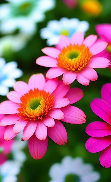 Pink flowers in the garden