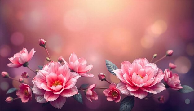 pink flowers on a pink background with the words pink flowers