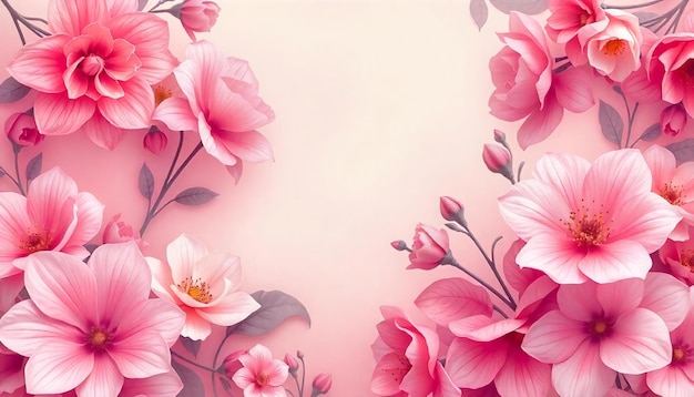 pink flowers on a pink background