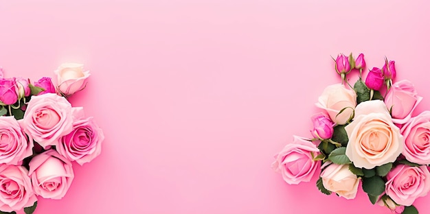 Pink flowers on a pink background