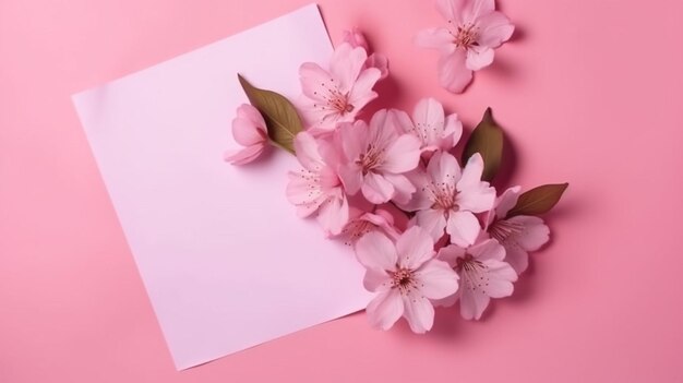 Pink flowers on a pink background