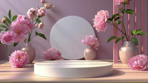 Pink Flowers on Table