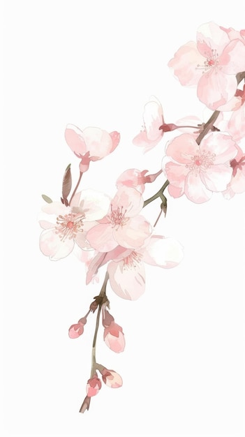 pink flowers on a white background