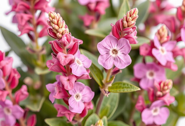 pink flowers with a green leaf that says  spring